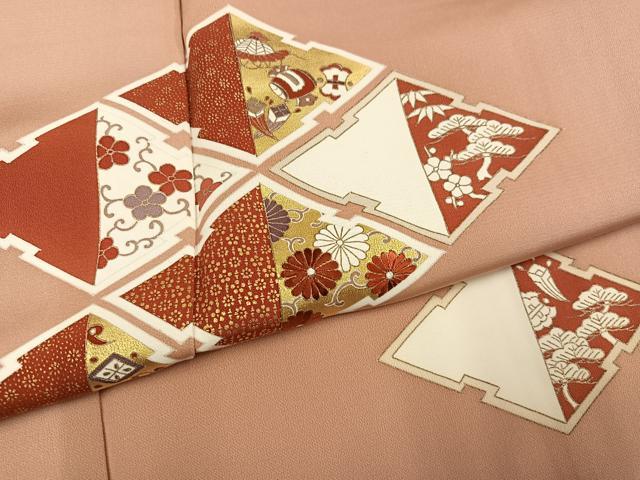 平和屋着物●訪問着 友禅 刺繍 松竹梅宝尽くし 金彩 正絹 逸品 AABH4168ph