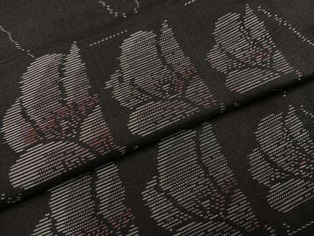 平和屋着物●本場大島紬 舞花文 堀之内織物謹製 証紙付き 正絹 逸品 未使用 AABH4173ph