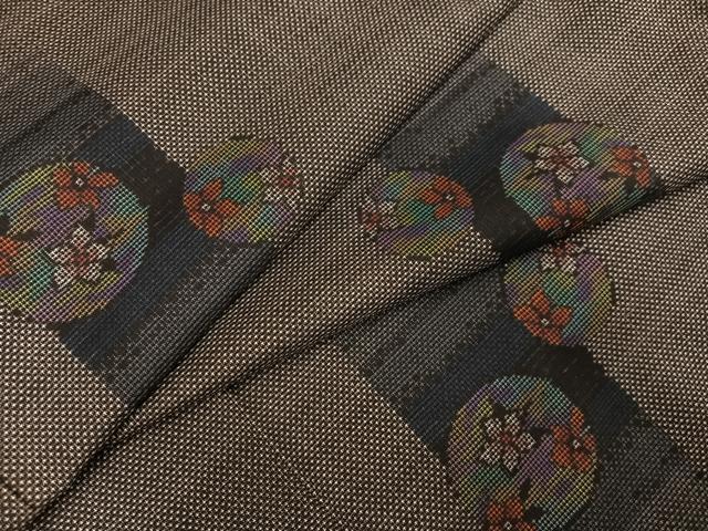 平和屋着物●本場大島紬 カタス7マルキ 花丸文 正絹 逸品 AABH4177ph
