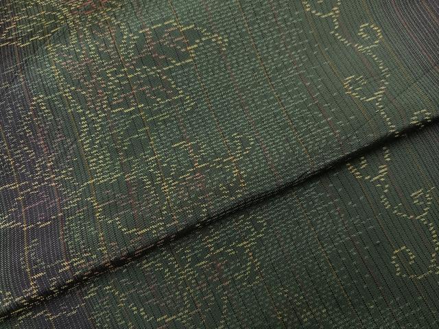平和屋着物●本場大島紬 花唐草間道 正絹 逸品 AABH4187ph
