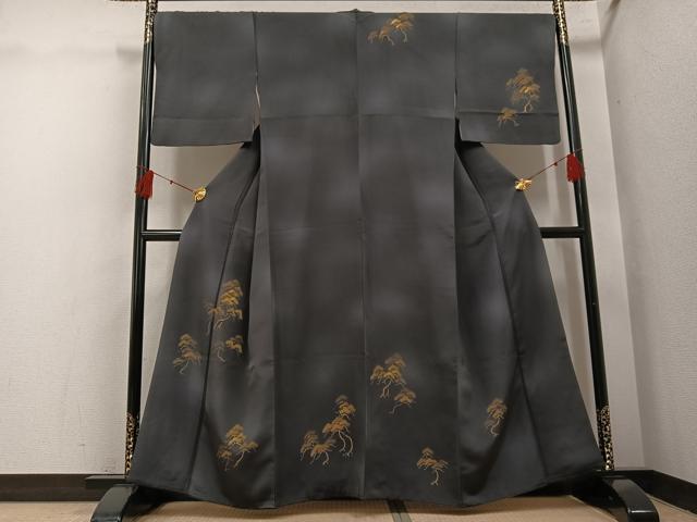 平和屋着物●訪問着 手描き 松 暈し染め 金彩 正絹 逸品 AABH4189ph