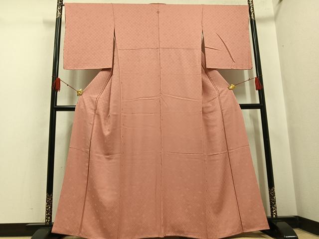 平和屋着物●上質な色無地 花菱地紋 支子色 正絹 逸品 未使用 AABH4194ph