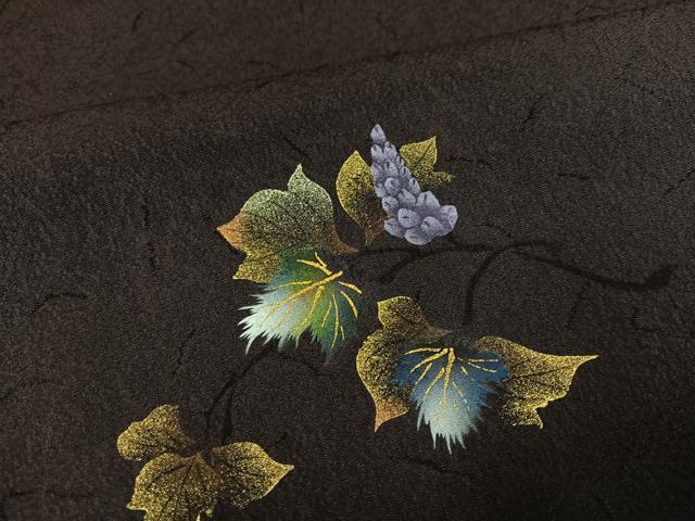 平和屋着物●訪問着 手描き 蔦の葉文 暈し染め 金銀彩 正絹 逸品 未使用 AABH4195ph