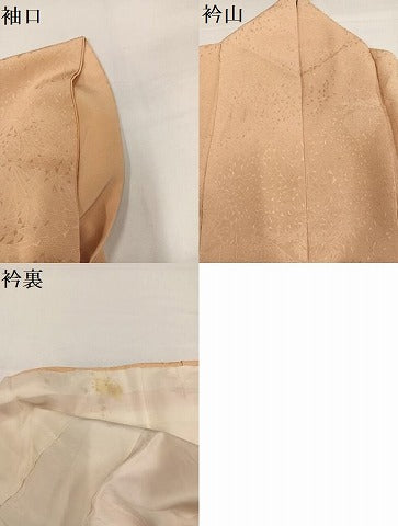 平和屋着物●上質な色無地 草木地紋 雄黄色 正絹 逸品 AABH4196ph