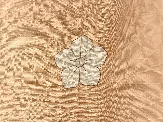 平和屋着物●上質な色無地 草木地紋 雄黄色 正絹 逸品 AABH4196ph