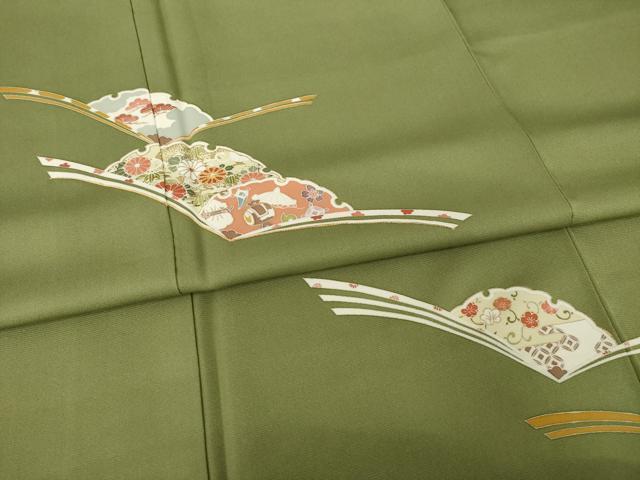 平和屋着物●訪問着 友禅 駒刺繍 雪輪花文 金彩 正絹 逸品 AABH4206ck