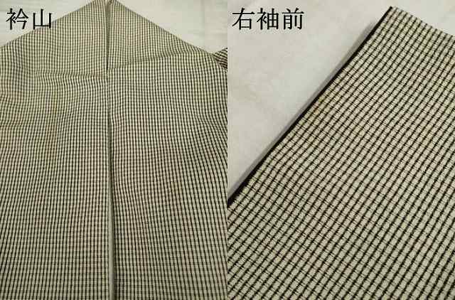 平和屋着物●お召 格子 三越扱い 正絹 逸品 AABH4210ck