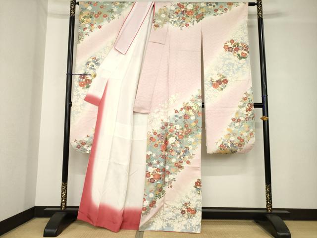 平和屋着物●豪華振袖 作家物 花丸文 暈し染め 金彩 正絹 逸品 AABH4215ck