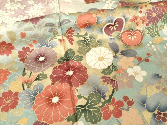 平和屋着物●豪華振袖 作家物 花丸文 暈し染め 金彩 正絹 逸品 AABH4215ck