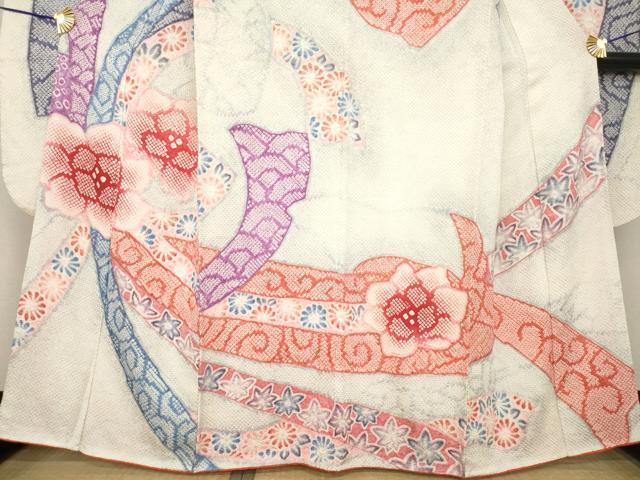 平和屋着物●豪華振袖 総絞り 鬘帯花文 正絹 逸品 AABH4218ck