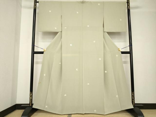 平和屋着物●上質な小紋 絞り 手描き 舞花文 蛍暈し 正絹 逸品 AABH4225ck