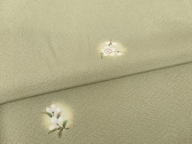 平和屋着物●上質な小紋 絞り 手描き 舞花文 蛍暈し 正絹 逸品 AABH4225ck