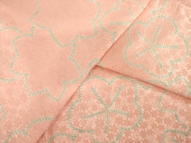 平和屋着物●上質な小紋 総絞り 楓 梅 正絹 逸品 AABH4234ck
