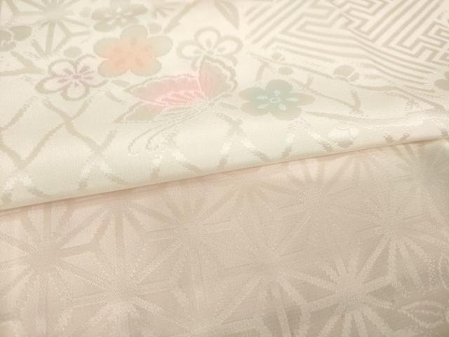 平和屋着物●振袖用長襦袢 無双仕立て 花蝶地紋 暈し染 正絹 逸品 AABH4236ck