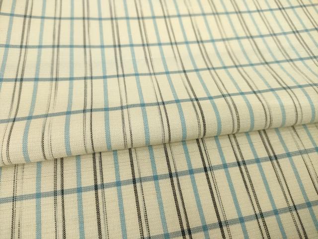 平和屋着物●上質な紬 格子 正絹 逸品 AABH4262ck
