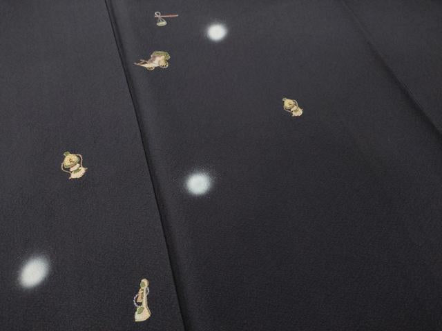 平和屋着物●訪問着 刺繍 レトロ柄 ほたる暈し 金糸 正絹 逸品 AABH4274ck