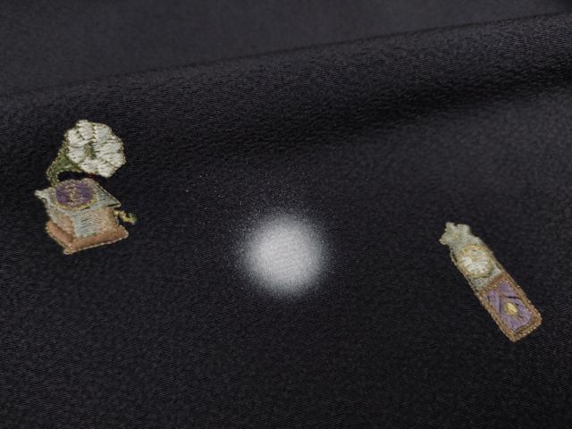 平和屋着物●訪問着 刺繍 レトロ柄 ほたる暈し 金糸 正絹 逸品 AABH4274ck