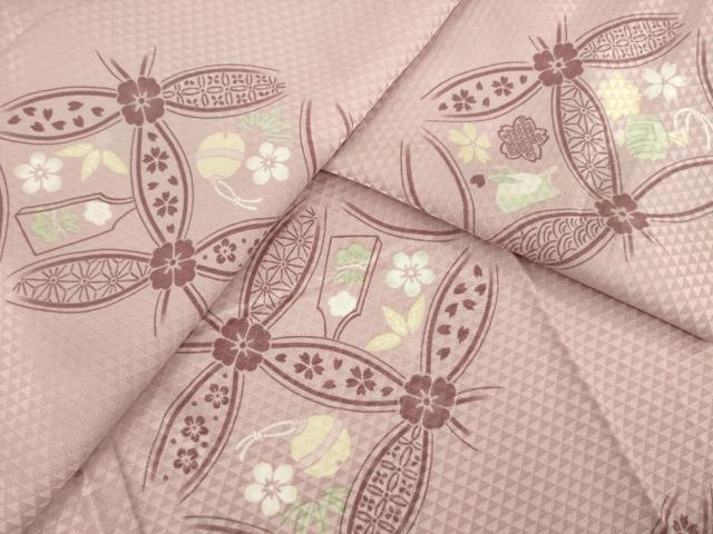 平和屋着物●長襦袢 無双仕立て 七宝花文 半衿刺繍 正絹 逸品 AABH4279ck