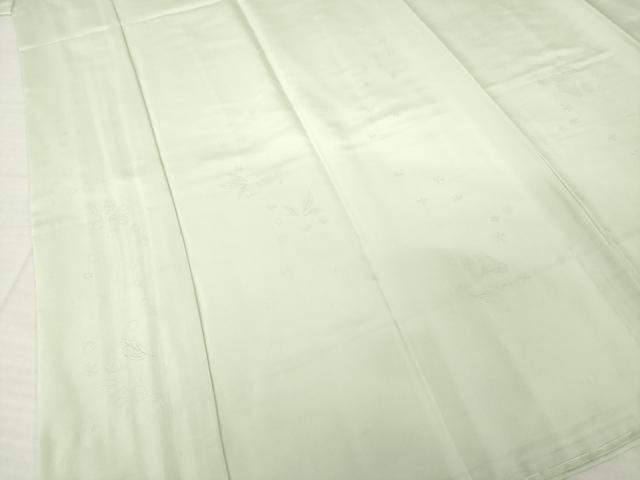 平和屋着物●長襦袢 袷 舞花地紋 若芽色 正絹 逸品 未使用 AABH4280ck