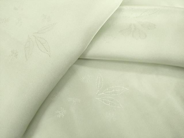 平和屋着物●長襦袢 袷 舞花地紋 若芽色 正絹 逸品 未使用 AABH4280ck