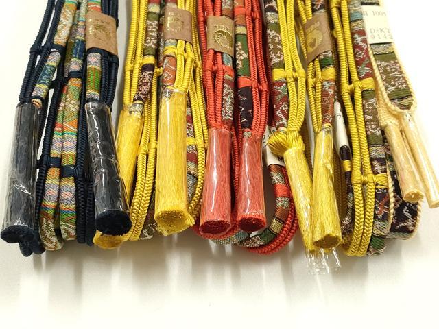 平和屋着物●和装小物 上質な帯締め5本セット 四代 藤三郎紐 龍村裂 金糸 逸品 全て未使用 AABH4328ay