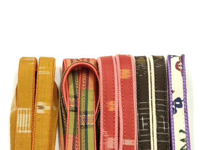 平和屋着物●和装小物 上質な帯締め5本セット 琉球絣 紅型 逸品 全て未使用 AABH4329ay