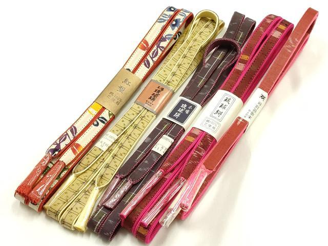 平和屋着物●和装小物 上質な帯締め5本セット 琉球絣 紅型 逸品 全て未使用 AABH4330ay