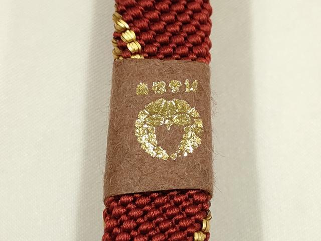 平和屋着物●ファッションデザイナー 花井幸子 和装小物 帯締め 四代 藤三郎紐 金糸 詳細 逸品 未使用 AABH4334ay