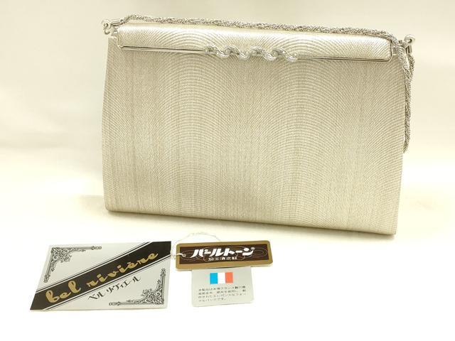 平和屋着物▼和装小物 和装バッグ ハンドバッグ クラッチバッグ 銀糸 逸品 AABH4352ay