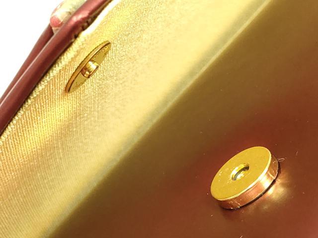 平和屋着物▼和装小物 和装バッグ ハンドバッグ クラッチバッグ 切嵌 花 金彩 マグネット式 逸品 AABH4361ay