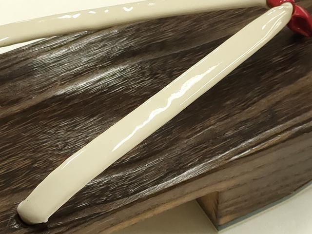 平和屋着物●男性 和装小物 下駄 伊と忠 鼻緒:白×赤 逸品 AABH4393ay
