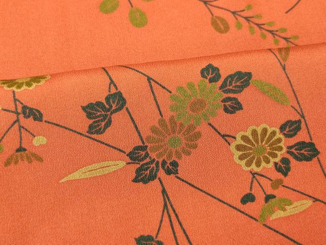 平和屋着物■上質な小紋 枝花文 正絹 逸品 AABH4408fw