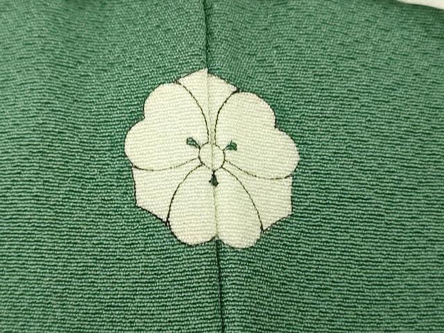 平和屋着物■上質な色無地 四季草木染 花絵巻 木賊色 正絹 逸品 未使用 AABH4420fw