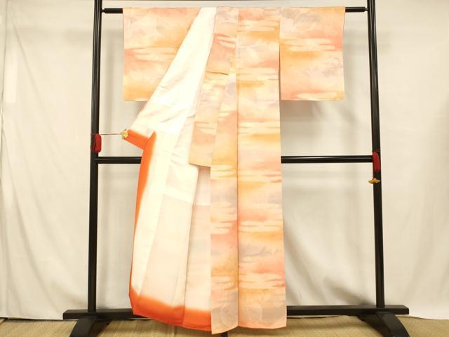 平和屋着物■上質な小紋 草花 霞 暈し染め 正絹 逸品 AABH4422fw