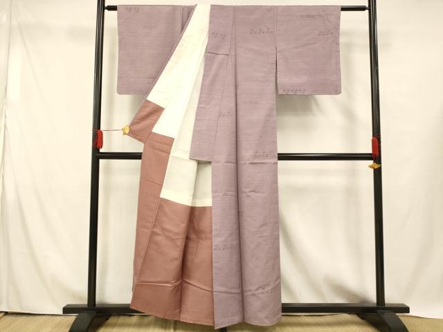 平和屋着物■上質な紬 草花文 正絹 逸品 未使用 AABH4431fw
