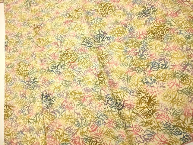 平和屋着物■上質な小紋 型染め 草花文 正絹 逸品 AABH4443fw