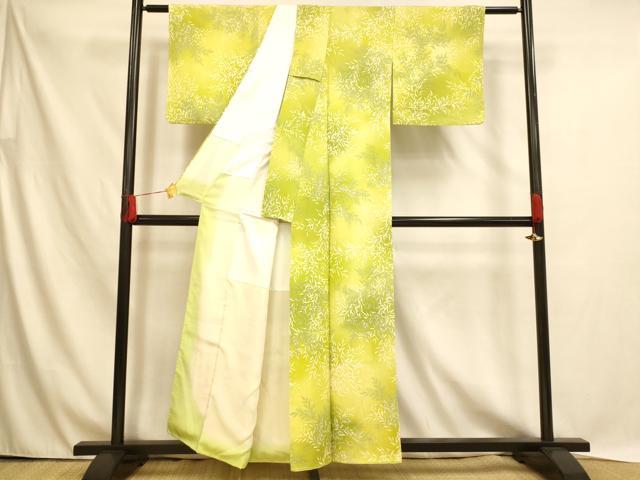 平和屋着物■上質な小紋 霞笹竹文 暈し染め 正絹 逸品 AABH4468fw