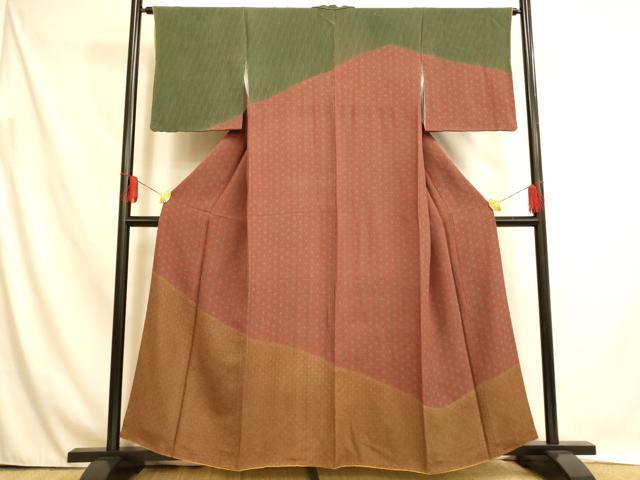 平和屋着物■訪問着 麻の葉文様 鬼しぼ縮緬 正絹 逸品 AABH4482fw