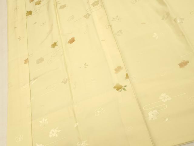 平和屋着物■長襦袢 無双仕立て 地紋起こし 舞花文 半衿刺繍 正絹 逸品 AABH4490fw