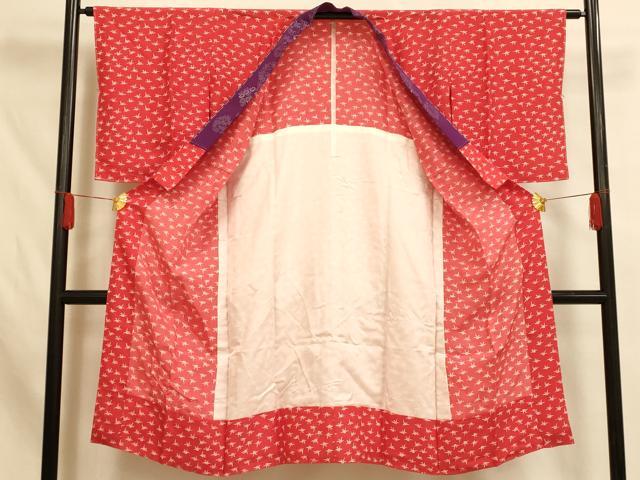 平和屋着物■長襦袢 無双仕立て 折り鶴 正絹 逸品 AABH4498fw