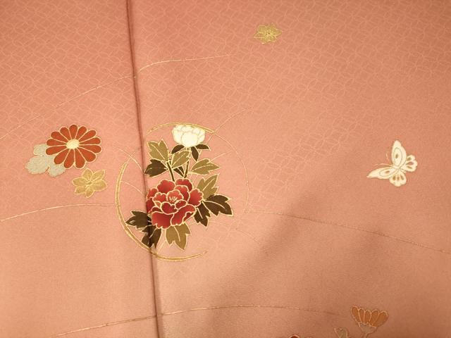 平和屋着物■訪問着 花蝶文 暈し染め 金彩 正絹 逸品 AABH4527fw