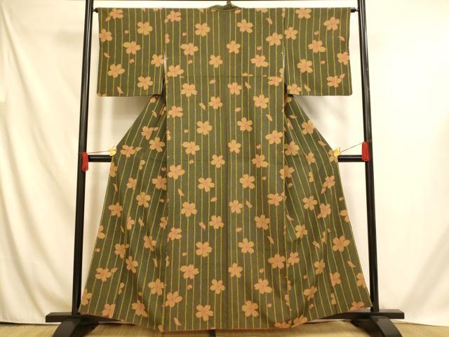 平和屋着物■小紋 舞桜間道 洗える着物 AABH4540fw