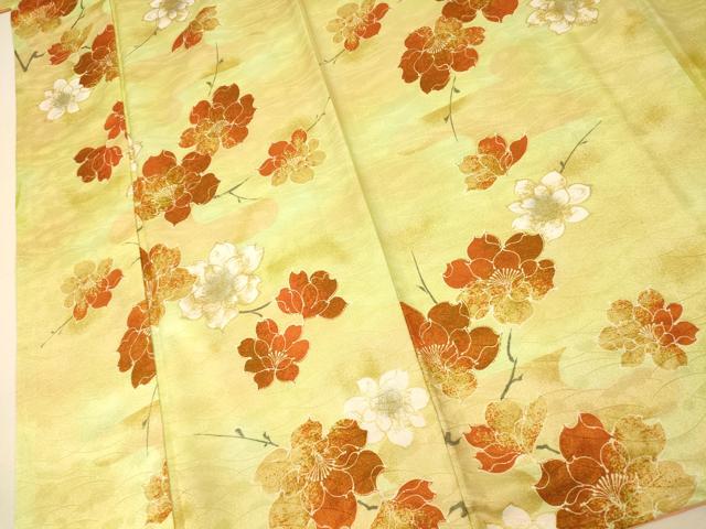 平和屋着物■小紋 エ霞枝花文 暈し染め 金彩 洗える着物 AABH4543fw