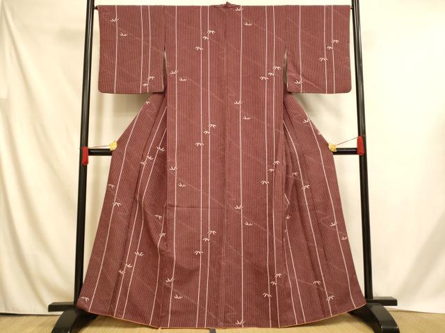 平和屋着物■小紋 笹竹文 洗える着物 AABH4551fw