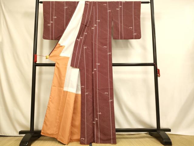 平和屋着物■小紋 笹竹文 洗える着物 AABH4551fw
