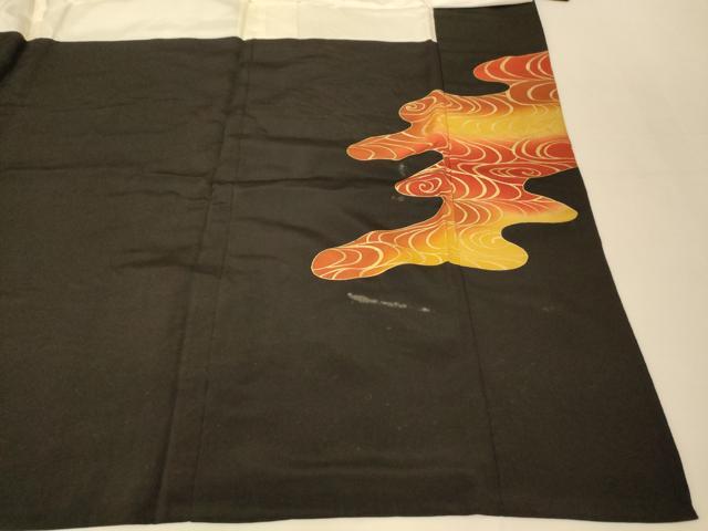 平和屋着物■豪華黒留袖 刺繍 雉流水文 金銀糸 金彩 正絹 逸品 AABH4557fw