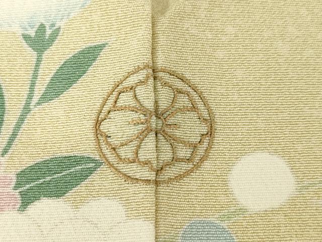 平和屋着物●訪問着 友禅 作家物 草花文 正絹 逸品 AABH4569ck