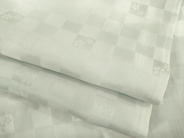 平和屋着物●長襦袢 無双仕立て 斜縞 市松地紋 暈し染め 正絹 逸品 AABH4576ck