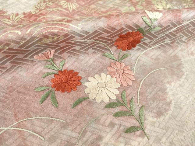 平和屋着物●色留袖 絞り 刺繍 道長草花文 金銀彩 正絹 逸品 AABH4592ck