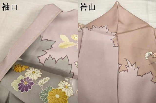 平和屋着物●創業460年・千總 訪問着 刺繍 草花文 金彩 正絹 逸品 AABH4605ck